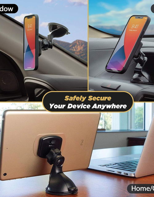 Load image into Gallery viewer, MWSM2PK-UB Magicmount Magnetic Car Phone Holder Mount with Suction Cup - 360 Degree Adjustable Head, Universal with All Devices - Suction Mount - Pack of 2
