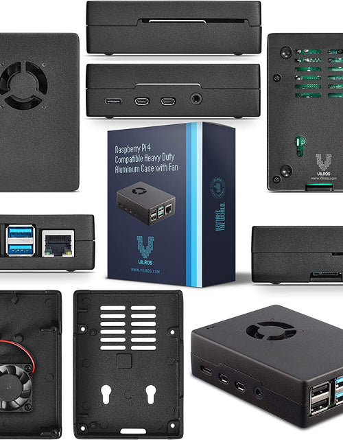 Load image into Gallery viewer, Raspberry Pi 4 4GB Basic Starter Kit with Fan-Cooled Heavy-Duty Aluminum Alloy Case
