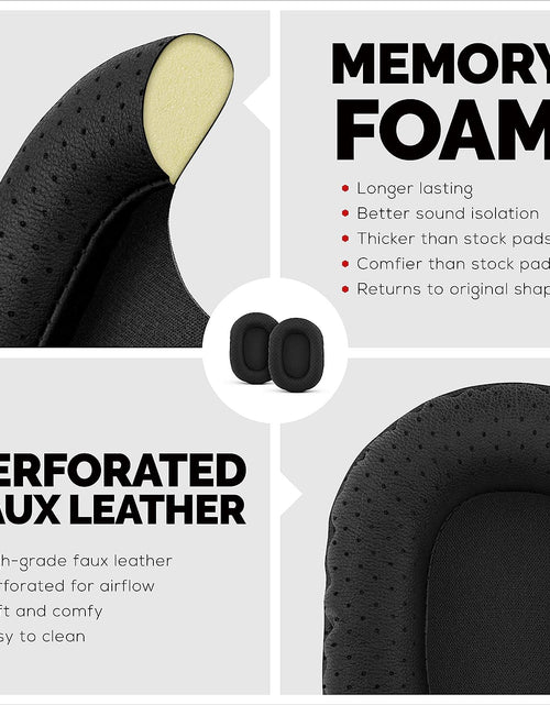 Load image into Gallery viewer, Perforated Replacement Earpads for Sony MDR 7506, V6 &amp; CD900ST with Memory Foam Ear Pad &amp; Suitable for Other on Ear Headphones (Black)
